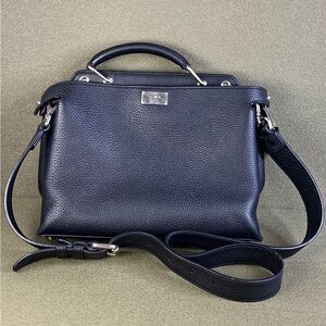 FENDI Selleria medium Leather Essential Handbag Black Ladies